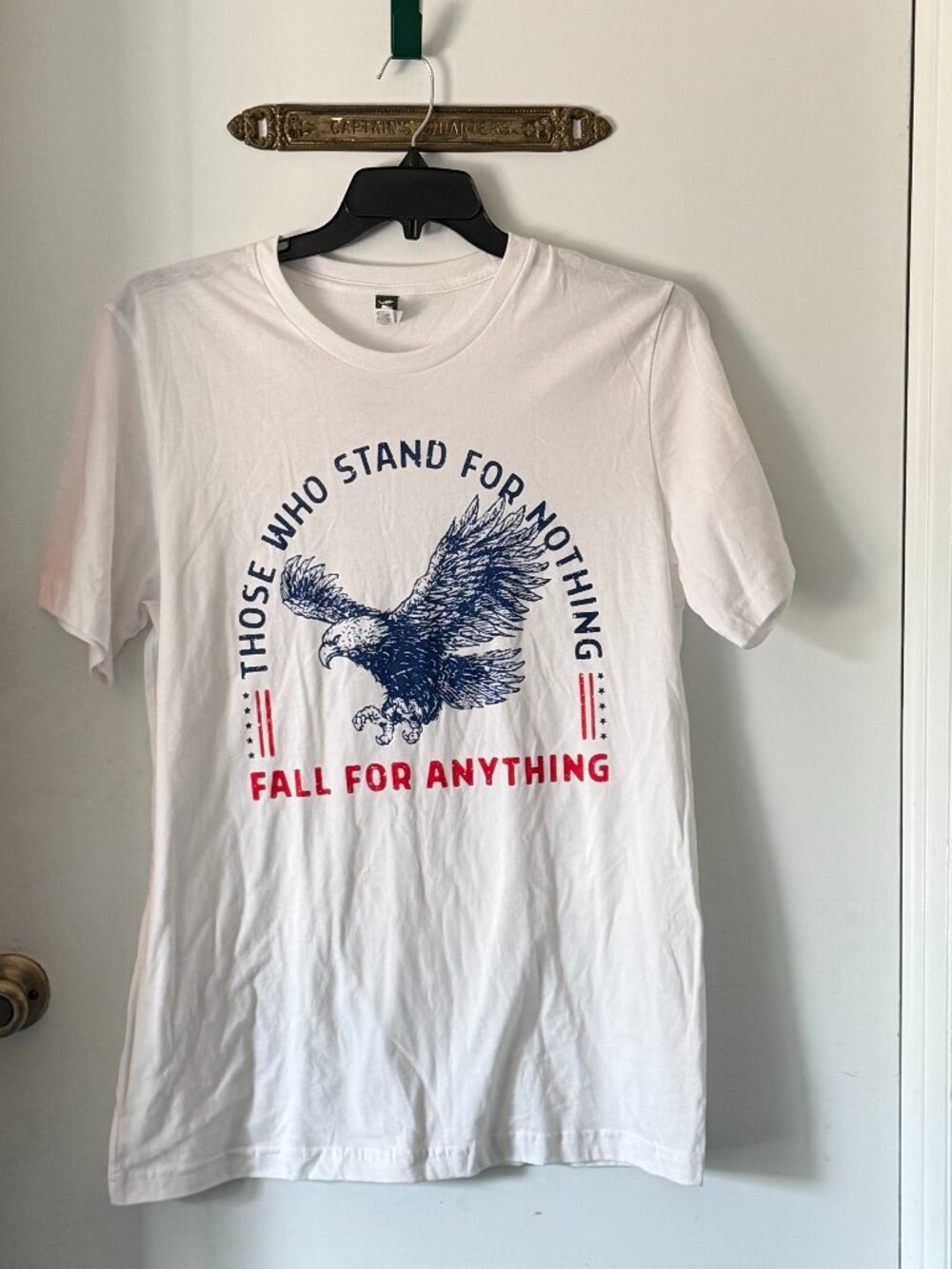 Nine Line T-Shirt “Those Who Stand for Nothing Fall For Anything" White Large